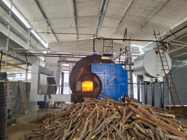 Bio mass fired offset furnace boiler